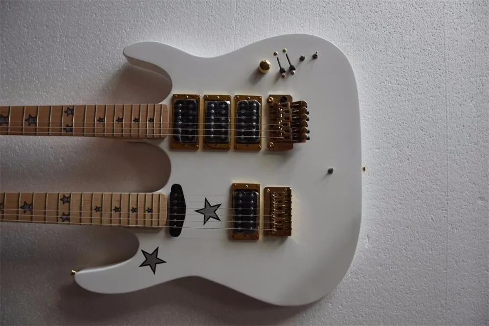 Новинка 2017 года Одежда высшего качества двойной шеи Крамер Гитары Флори розовое