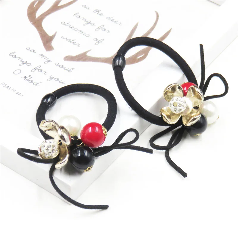 10PCS/LOT 3-Ball Flower Elastic Hair Bands For Girls Bohemian Headband Scrunchy Korean Fashion Kids Accessories Women |