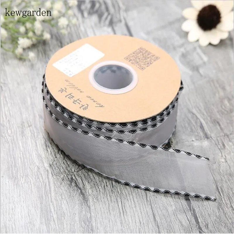 Kewgarden 15 мм 25 38 Цветные ленты из органзы DIY бант атласная лента вручную