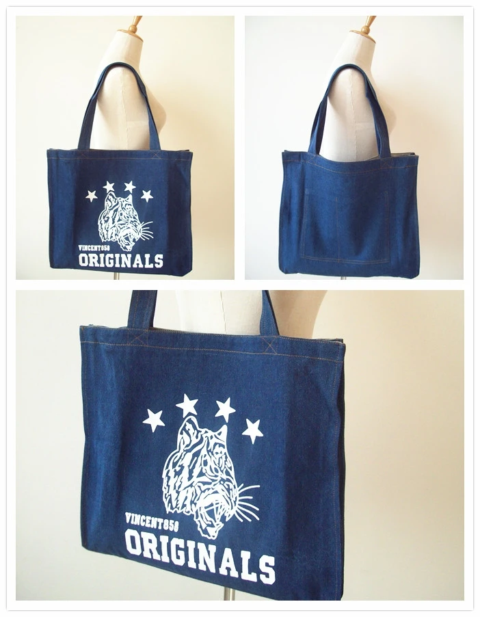 Синие простые винтажные джинсы с буквенным принтом джинсовые женские сумки для