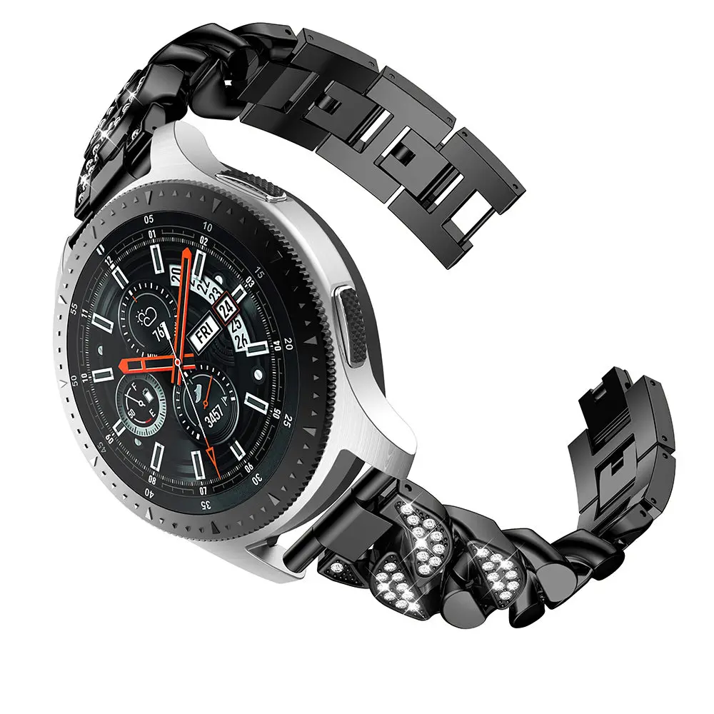Ремешок для часов Samsung Galaxy Watch 46 мм сменный Браслет из нержавеющей стали с белыми