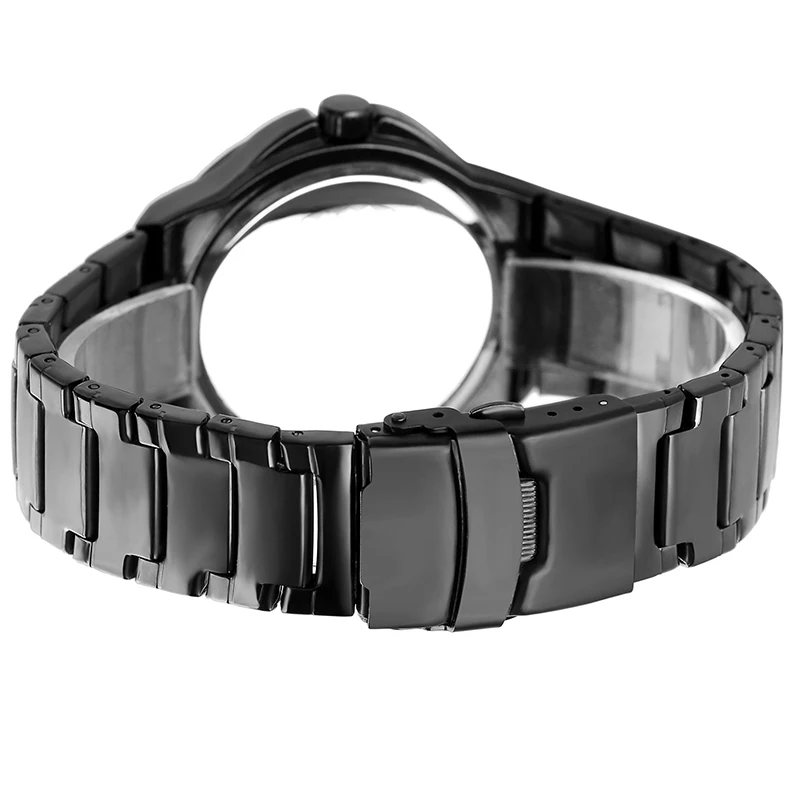 

YISUYA Men Wrist Watch Casual Sport Daily Water Resistant Military Cool Black Turntable Stainless Steel Army Stylish