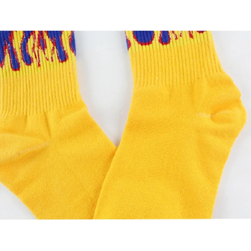 

Harajuku style Flame pattern Cotton Sock running man breathable sweat Hip hop men women Skateboard card Happy socks 2019 new