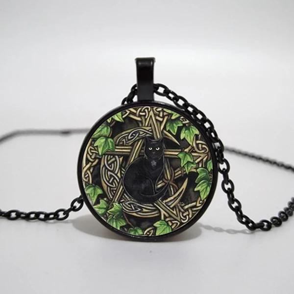 Ожерелье со стеклянной подвеской в виде кота Witchcraft ожерелье с фото подарок мисс