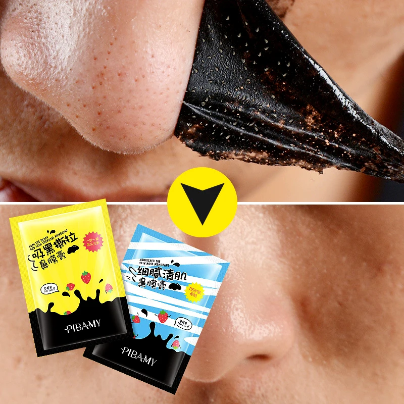 PIBAMY 3 шт. маска для носа черная Нос угорь Peel Off Mask Очищающее пор Угольная лица
