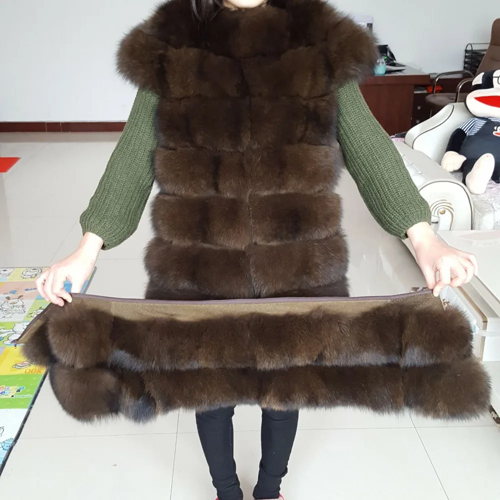 Шуба женская из натурального синего лисьего меха зимняя теплая