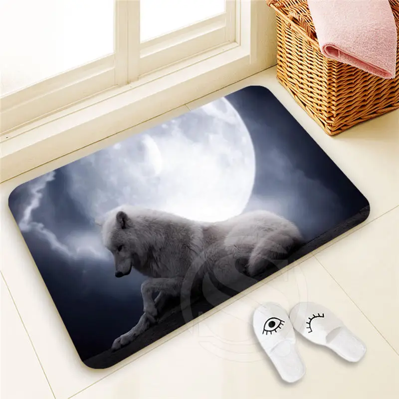 H-P739 Custom WOLF Doormat Home Decor 100% Polyester Pattern Door mat Floor Mat foot pad SQ00722-@H0739 | Дом и сад