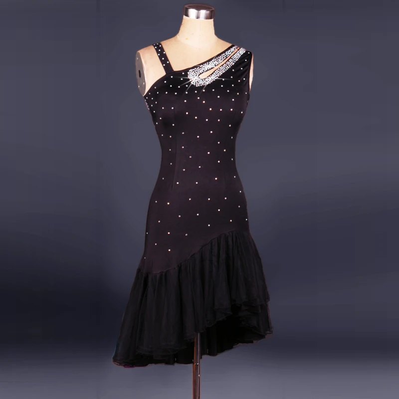 

2017 high-end flash drill Latin dance dress elegant skirt Latin dance dress adult adult Latin dance dress new