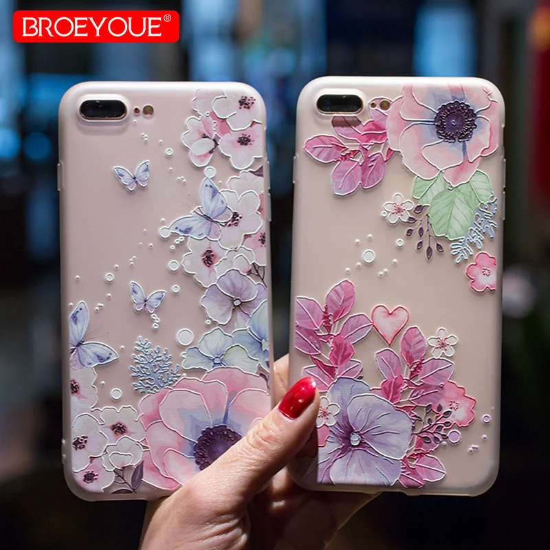 BROEYOUE чехол для iPhone 6 7 8 силиконовый милый мультфильм матовый из ТПУ Мягкий задняя
