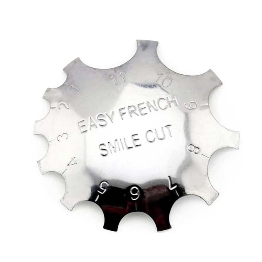 1 шт. новый металлический шаблон для ногтей кромка улыбка Резак Линия триммер