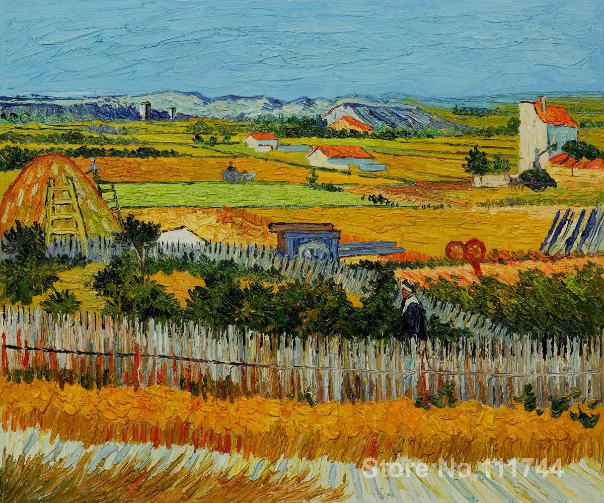 Картины от Vincent Van Gogh The Harvest ручная работа на холсте высокое качество | Дом и сад