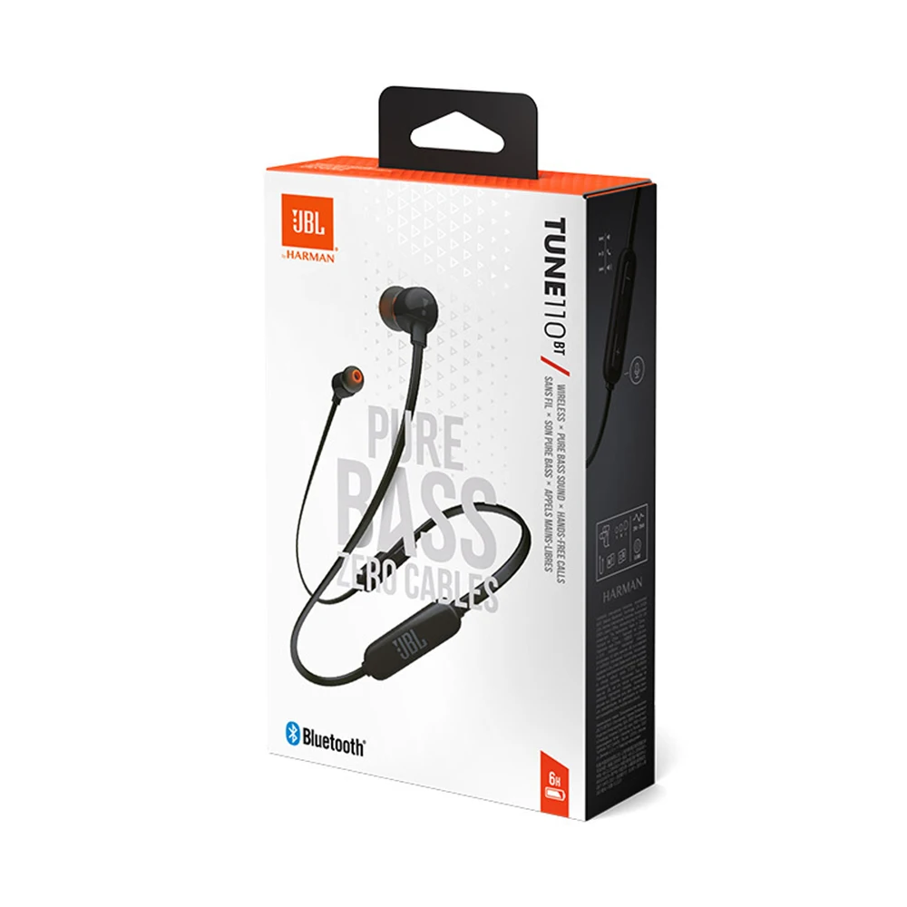 JBL TUNE T110BT беспроводные Bluetooth наушники Магнитная Спортивная гарнитура музыкальные наушники Поддержка громкой связи звонки с микрофоном