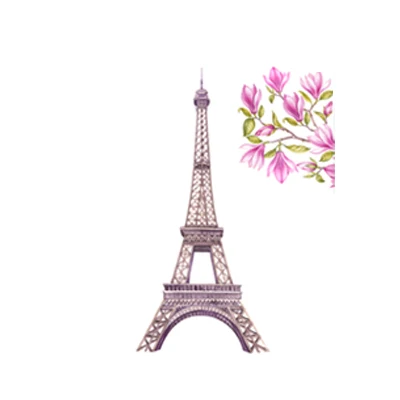 Flowers Eiffel Акварель розовый каваи девушки плакат для детской декора картины на холсте с цветами печать настенные художественные картины подарки детская комната Домашний декор - Цвет: Flowers Eiffel