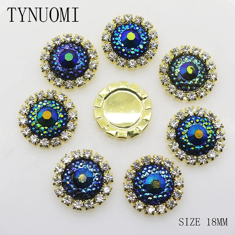 10 шт./lot18MM металлическая кнопка со стразами золотое украшение ручной работы DIY рождественские праздничные украшения аксессуары