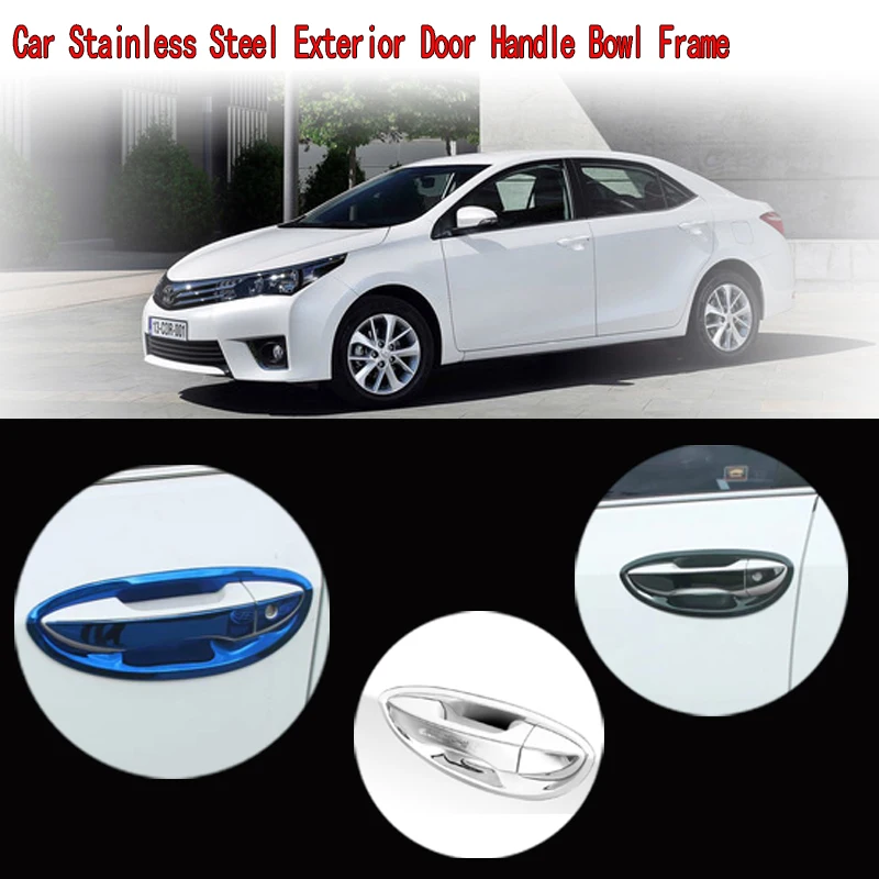 

Karcng 8X автомобиля нержавеющая стальная наружная дверь ручки чаши рамка Стикеры для Защитные чехлы для сидений, сшитые специально для Toyota ...