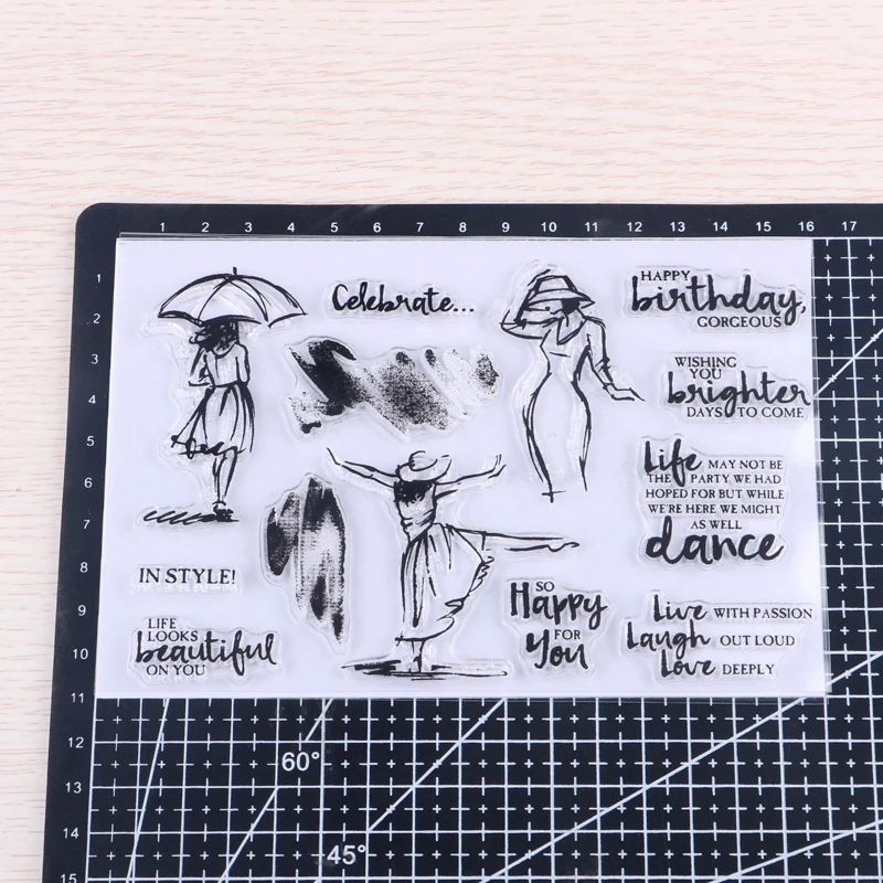 Common words/woman Transparent Clear Stampr DIY Scrapbooking Photo Album Decorative Paper Card Crafts Handmade Gift | Канцтовары для
