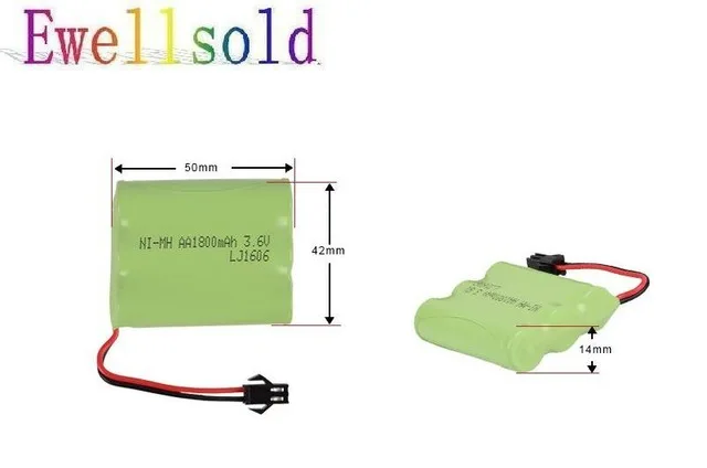 

Перезаряжаемая батарея Ni-MH 3,6 В 1800 мАч для радиоуправляемого автомобиля RC грузовика RC лодки RC tank 2 шт./лот