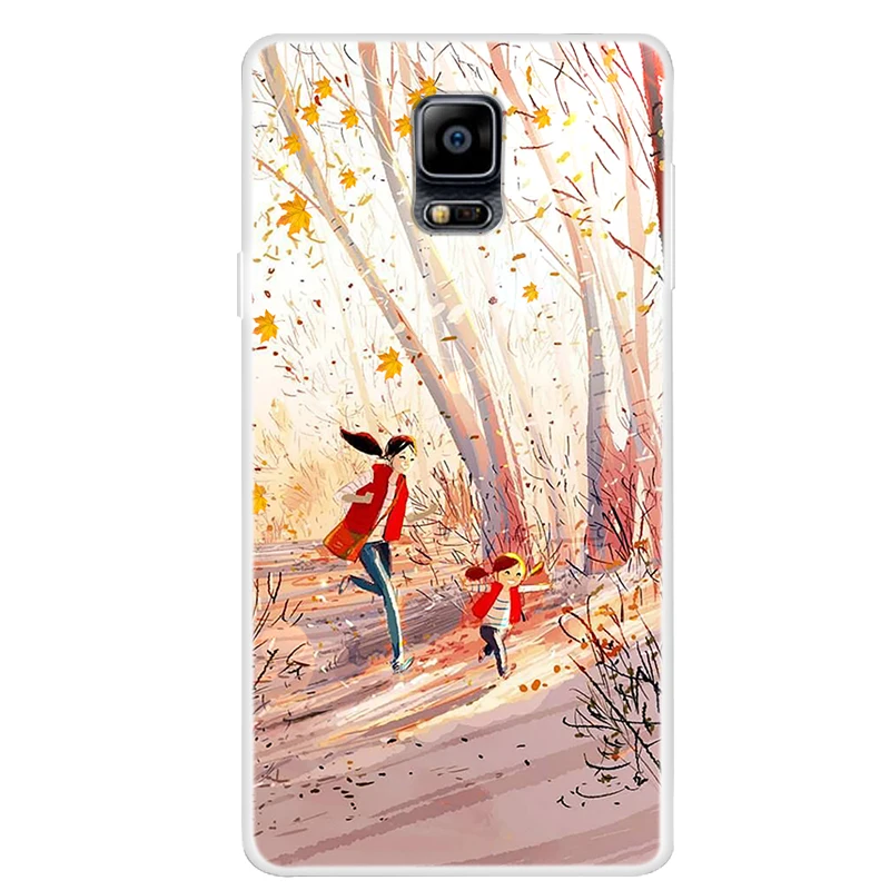Чехол для телефона Samsung Galaxy Note 4 с изображением тигра кота бабочки цветов мягкий