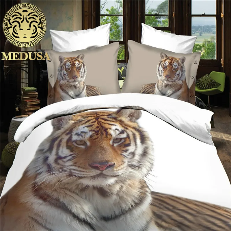 Medusa lion 3d постельное белье пододеяльник простынь Наволочка Чехол Набор из 4