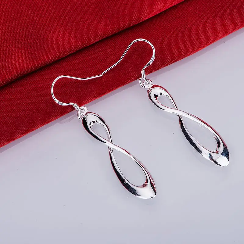 Серебряные серьги серебряные модные ювелирные изделия цифровые блестящие