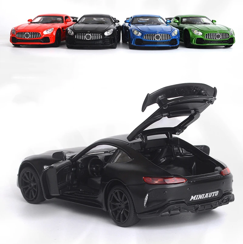 1:32 Scale Alloy Sport Car Model Hot AMG GT GTR Diecast Vehicle Wheels Toys Educational Sound Light Racing Auto Car Toy For Kids