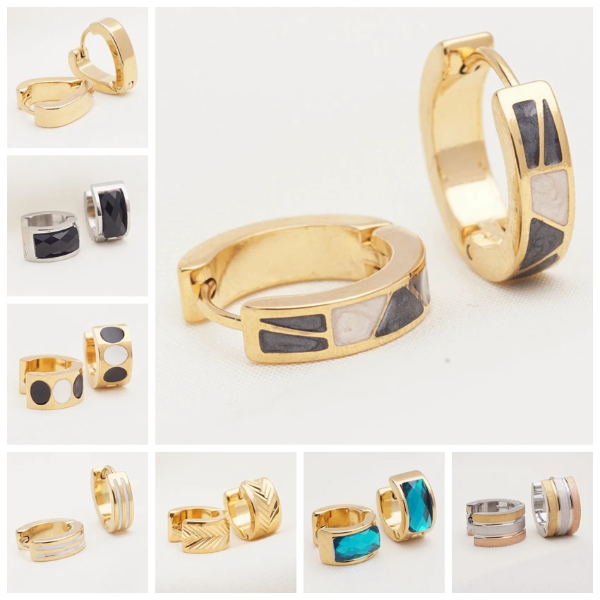 

Yunkingdom 32 Pairs Different Style Fashion Geometric Stainless Steel Circle Hoop Earrings for Women and Men Jewelry Wholesale