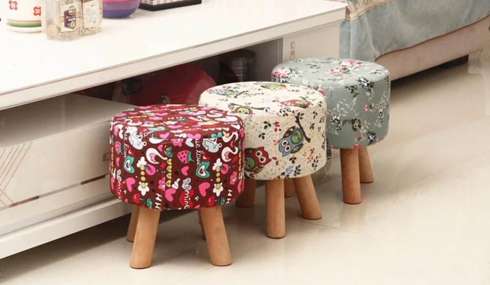 Табурет для обуви из твердой древесины креативный маленький табурет модный