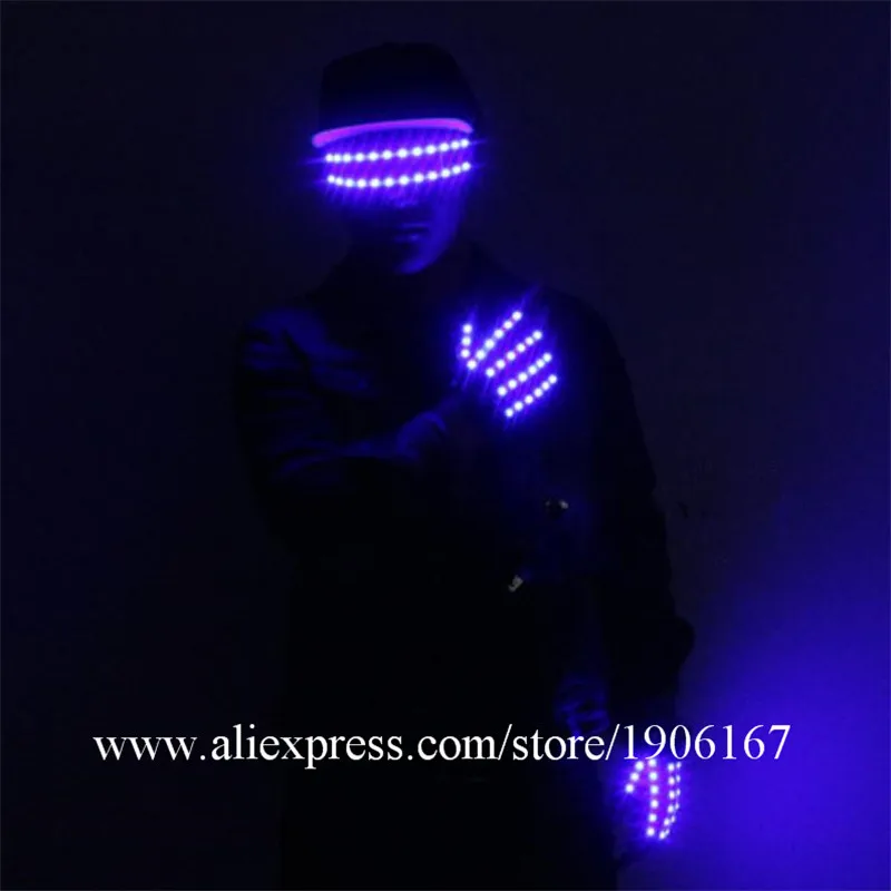 Bright LED Stage Costumes Light Up Gloves Luminous halloween Glasses Led Illuminated Props Party Event Supplies | Дом и сад