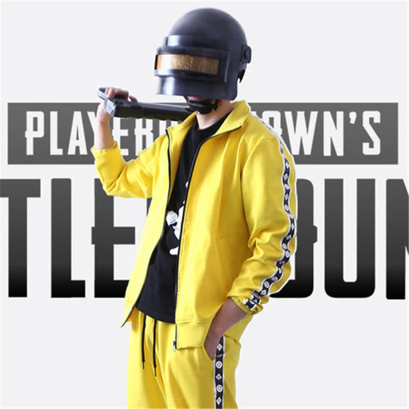 PUBG Yellow Cosplay Costume Cool Sports Suit For Kids Adult War Game Performance Halloween Party Wholesale Price Free shipping |