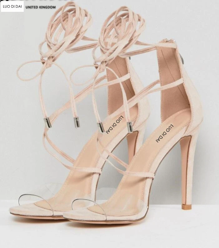 Новинка 2019 женские сандалии из ПВХ обувь для вечеринки на тонком каблуке со