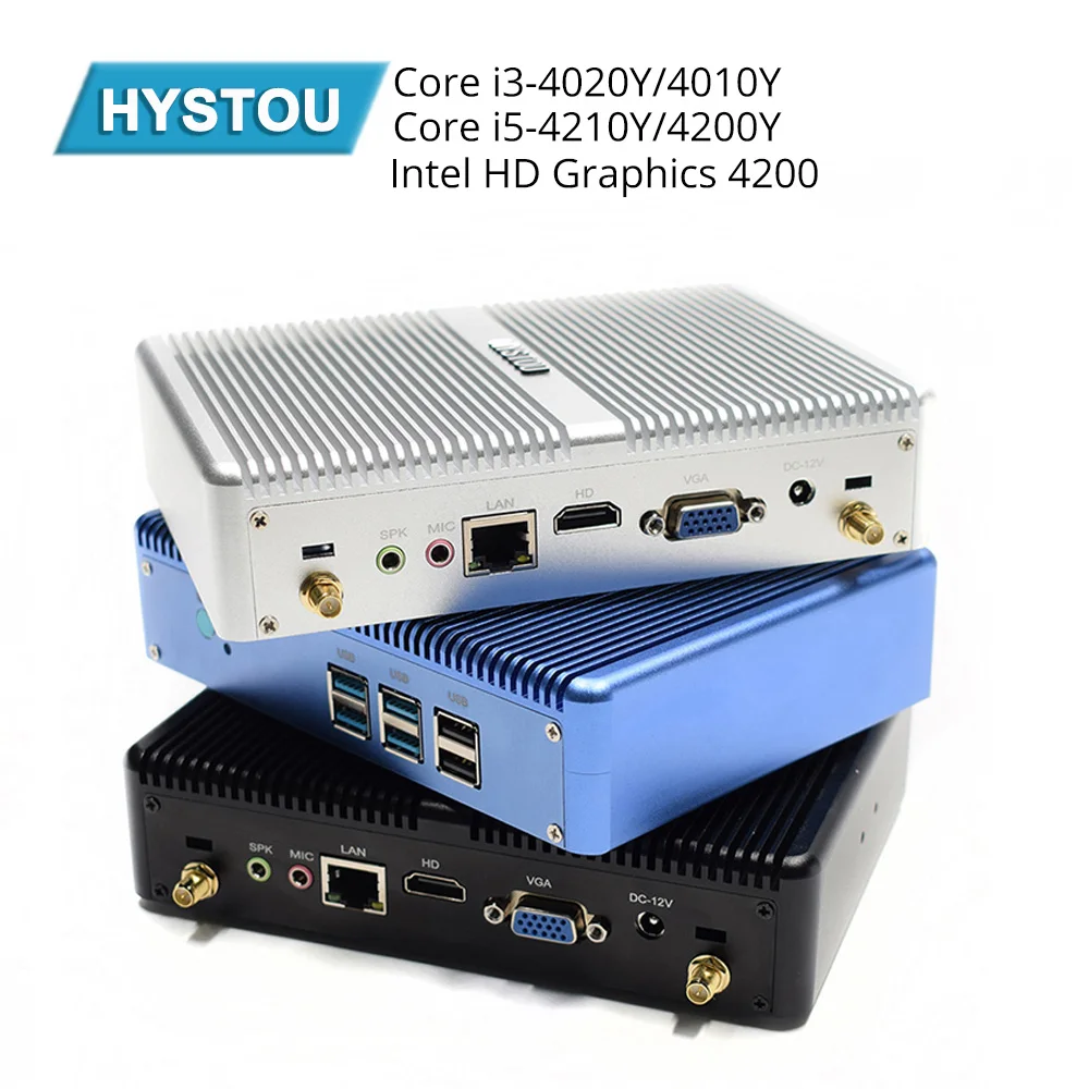 Hystou 7th GEN Core i3 7100U 7130U i5 4200Y 4210Y мини-ПК 4K Intel HD graphics 620 Windows 10 Wifi Kaby Lake настольный компьютер