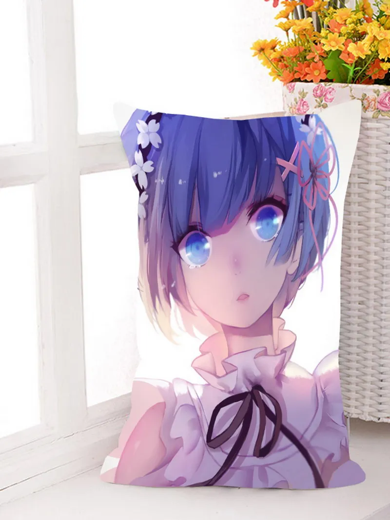 Домашний текстиль Re:ZERO Anime Rem 45*35 см односторонний двухсторонний Чехол на подушку