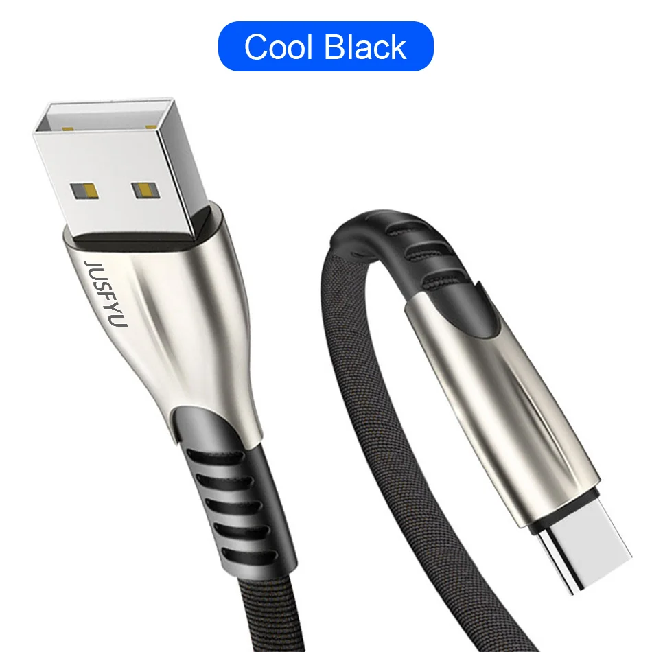 Черный Кабель 3 А usb type-C для быстрой зарядки, кабель type-c для samsung S10 S9 S8 Plus Xiaomi Redmi Oneplus 6t 6 5t USB C кабель для передачи данных - Цвет: Черный