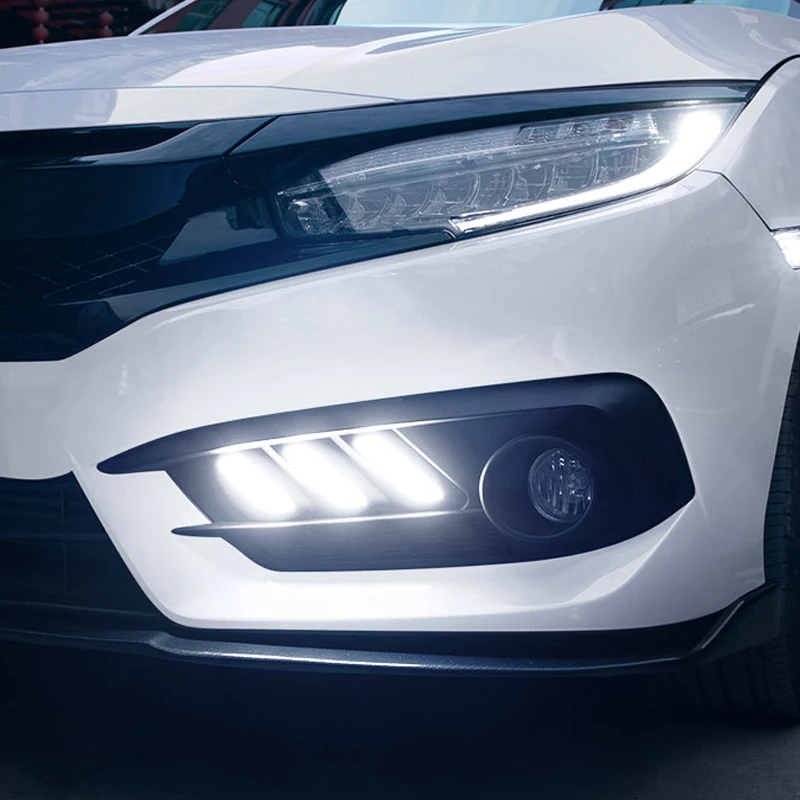 ROADOT стайлинга автомобилей drl комплект для Honda Civic 10th 2017 2016 дневные ходовые огни