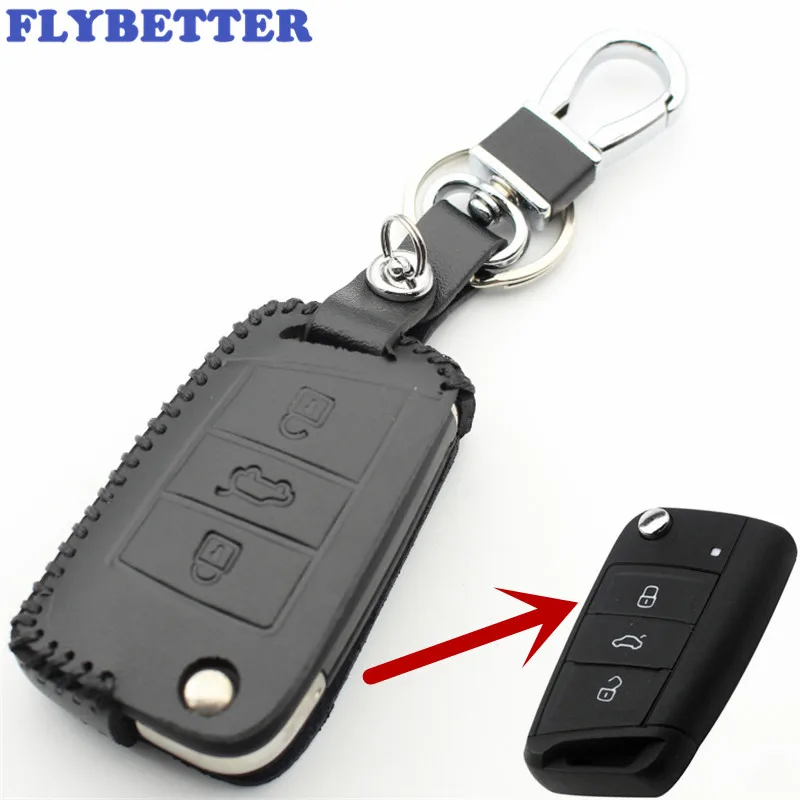 FLYBETTER чехол из натуральной кожи с 3 кнопками и дистанционным управлением для Vw