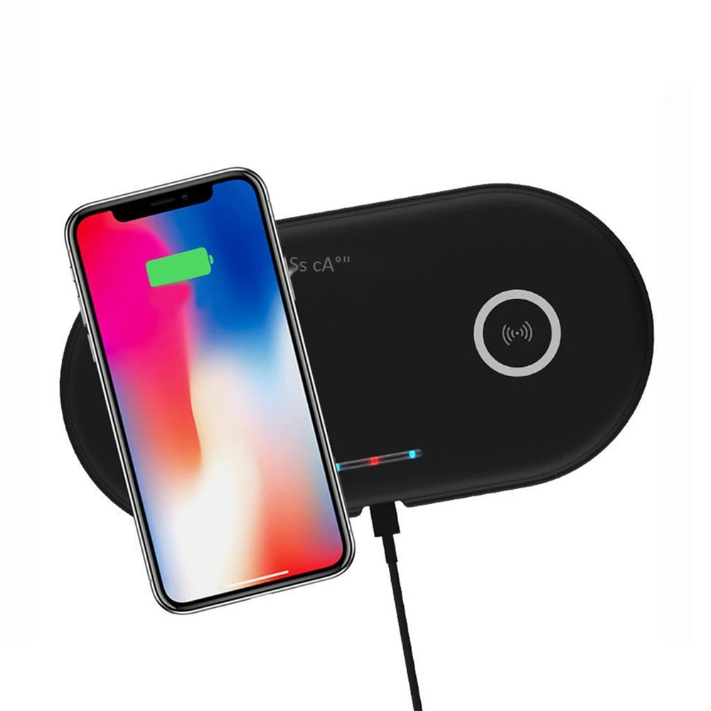 Беспроводное зарядное устройство QI для iPhone X XR XS Max 8Plus док-станция быстрой зарядки