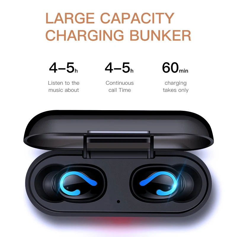 ESVNE TWS 5 0 Bluetooth беспроводные наушники спортивные стерео гарнитура зарядная