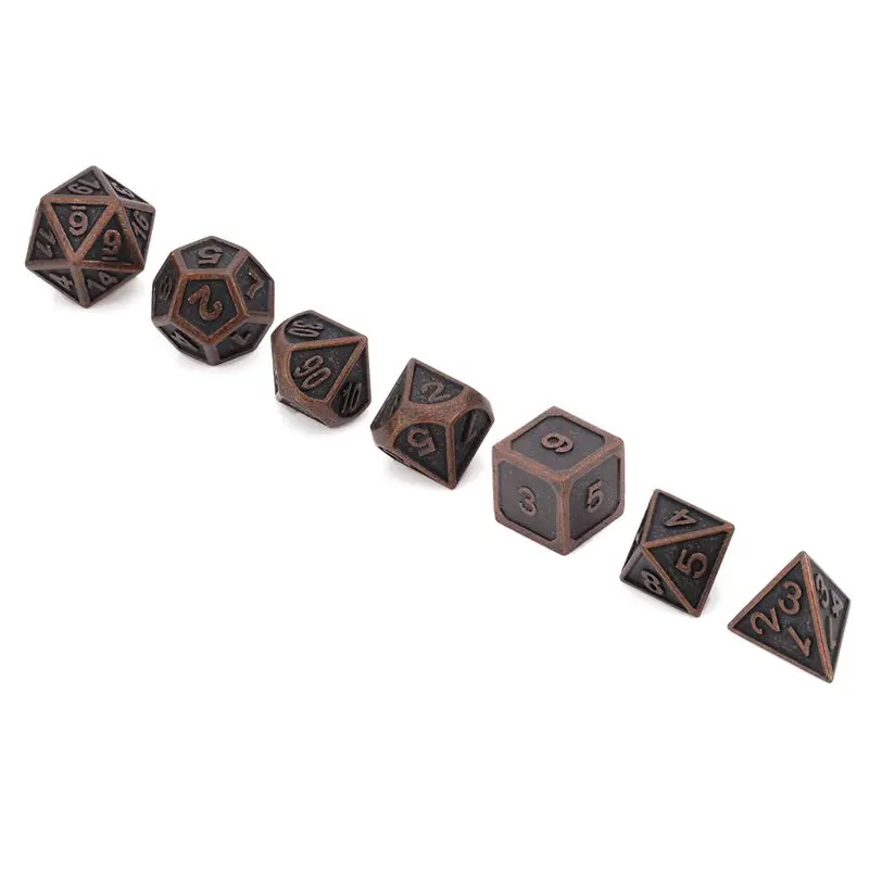 7 шт. медный цвет ретро металл многогранные кости Подземелья и Драконы Mtg набор