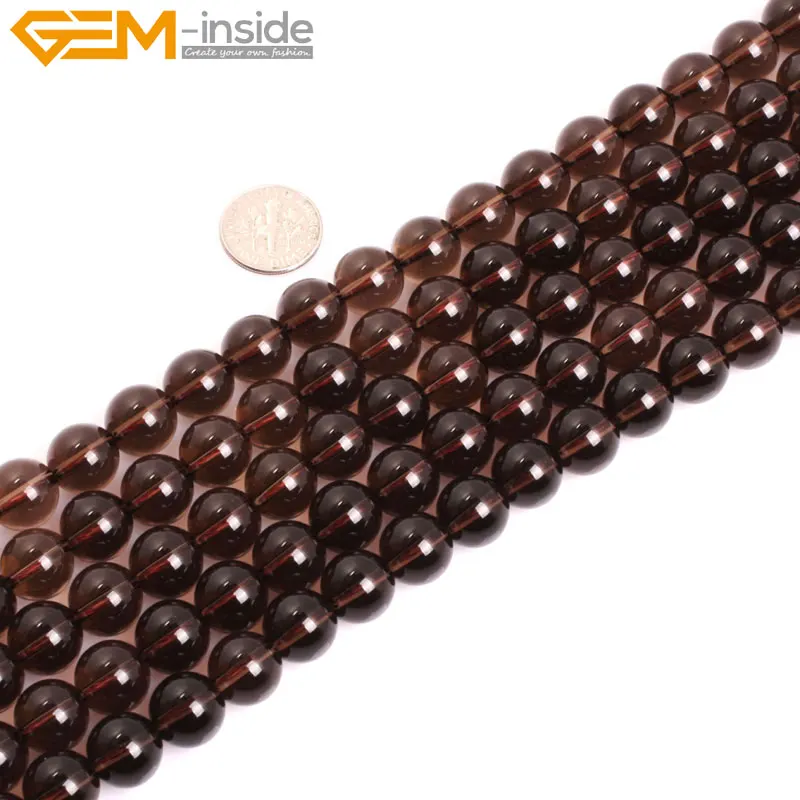 Круглые серые бусины из дымчатого кварца класса ааа 4-14 мм для изготовления