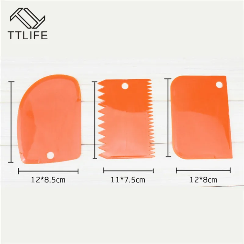 TTLIFE Инструменты для торта, 3 шт., скребок для крема, нож, полукруглая ловушка для торта, платье для торта, помадка, кухонные инструменты, скребок для торта, инструмент
