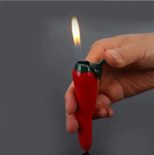 Новая креативная зажигалка с пламенем газовая надувная металлическая перцовая