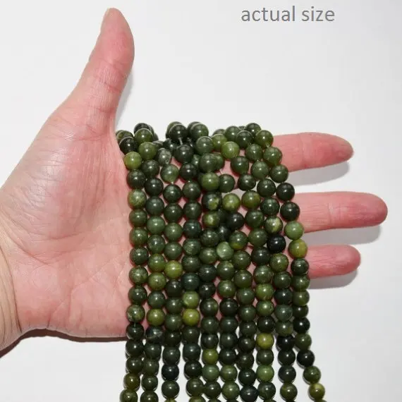 Натуральные канадские нефритовые бусины (не крашеные)-круглые 8 мм драгоценные