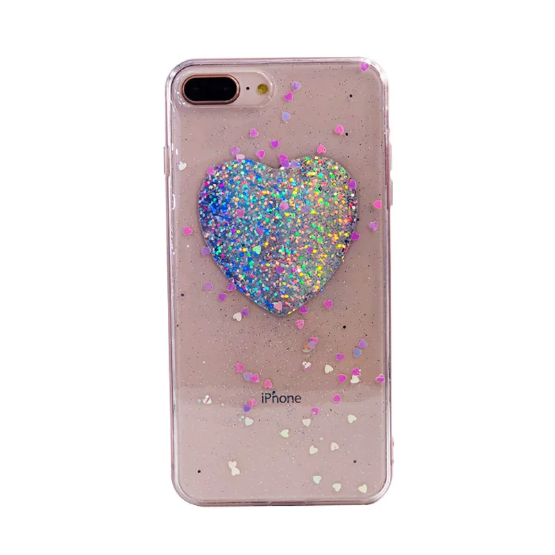 Luxury Shining Powder Sequins Phone Case For iphone XS Max XR 6 6s 7 8 Plus Cases Fashion Glitter Love Heart Covers Fundas Capa |