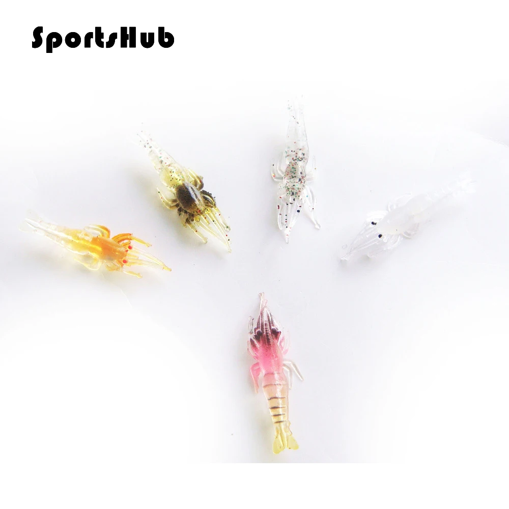 

SPORTSHUB 6CM 1.2G 25PCS/Lot Soft Fishing Lures Soft Fishing Soft Bait Isca Artificial Bionic Shrimp Lures FT0010