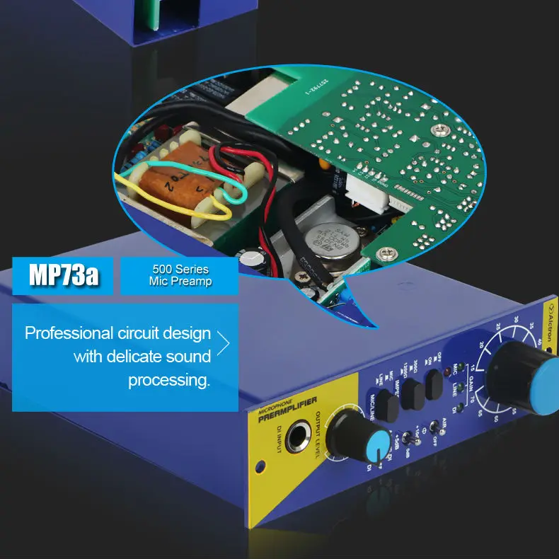 Alctron 500 серия Mic/инструмент предусилитель с 1073 модулем, используется в записи и сценической производительности с высоким качеством, низкая цена
