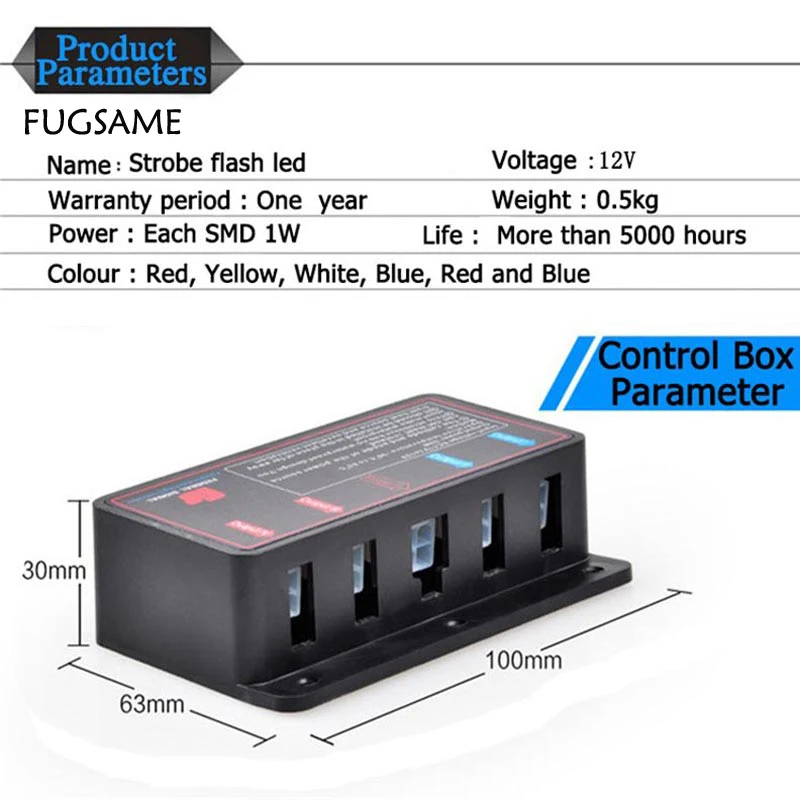 FUGSAME автомобиль 51035led мотоцикл вспышка стробоскоп предупреждение EMS полицейский