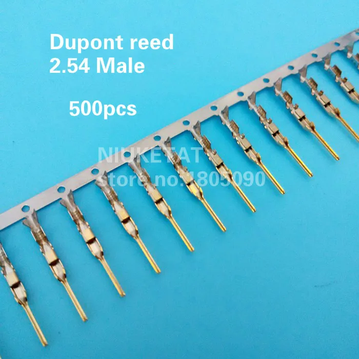 500 шт. 2,54 мм Мужской штырь Dupont reed Dupont перемычка провода 2,54 Dupont languette клеммные штыри Обжимные