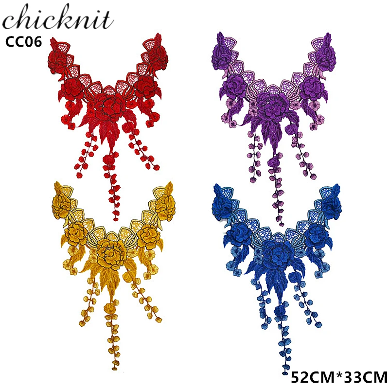 CHICKNIT модное красное синее фиолетовое желтое розовое вышитое ожерелье с