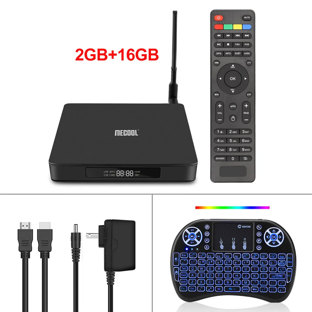 K6 I8 Mecool K6 DVB-S2 DVB-T2 Android tv Box Hisilicon Hi3798M 2GB ram 16GB rom 64bit 4K 2,4/5 GHz Dual Wifi BT4.1 USB3.0 4K Ultra - Цвет: K6 I8