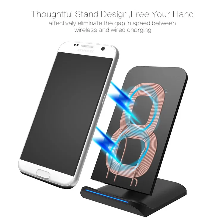 Универсальное беспроводное зарядное устройство Qi 10 Вт для iPhone X Samsung S10 S9 S8 Huawei